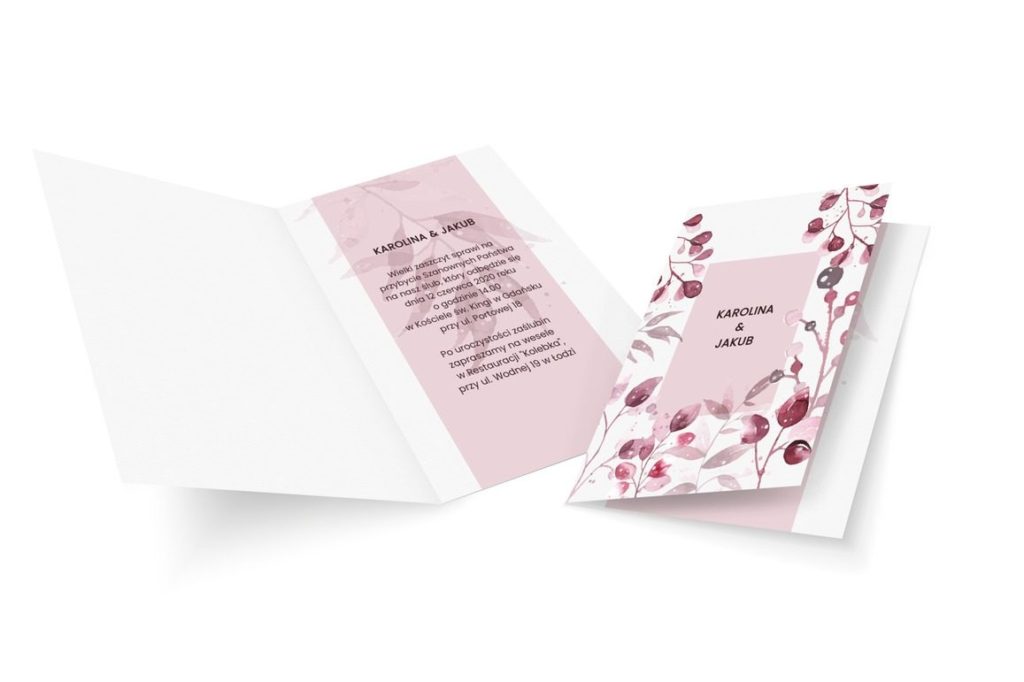 Zaproszenie "Ślubne, różowe klimaty" - Zaproszenia glamour - Prinvit