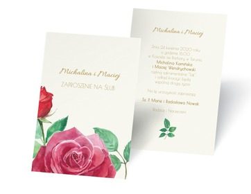 Czerwona róża – symbol miłości, Ślub - Zaproszenia | Prinvit