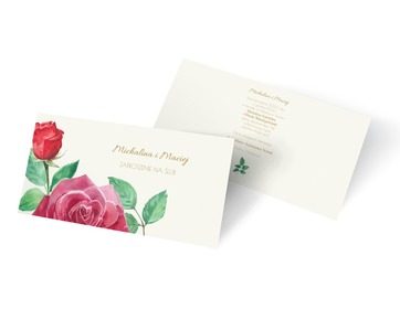 Czerwona róża – symbol miłości, Ślub - Zaproszenia | Prinvit