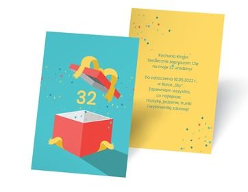 Urodzinowe party pełne niespodzianek, Urodziny - Zaproszenia | Prinvit