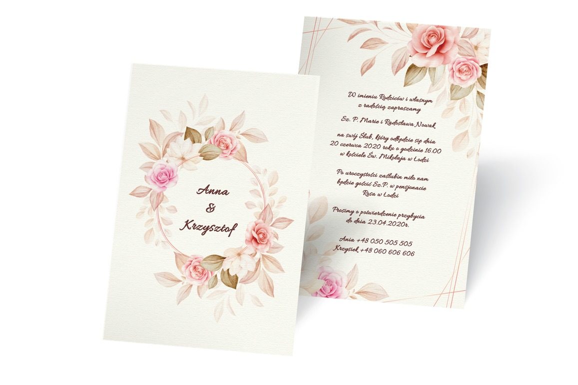 Kwiatowa lekkość i elegancja, Ślub - Zaproszenia | Prinvit