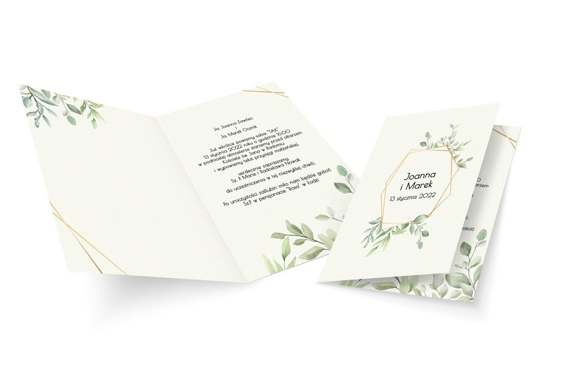 Pastelowy urok roślin, Ślub - Zaproszenia | Prinvit