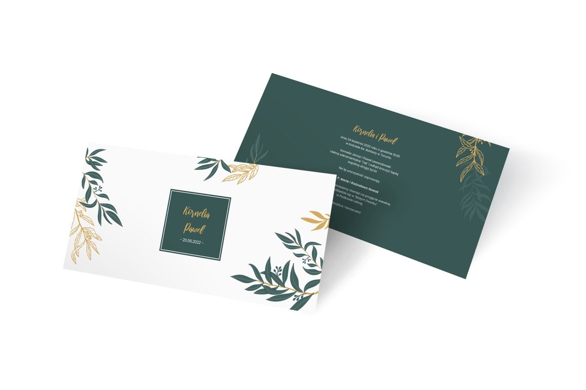 Roślinny minimalizm, Ślub - Zaproszenia | Prinvit