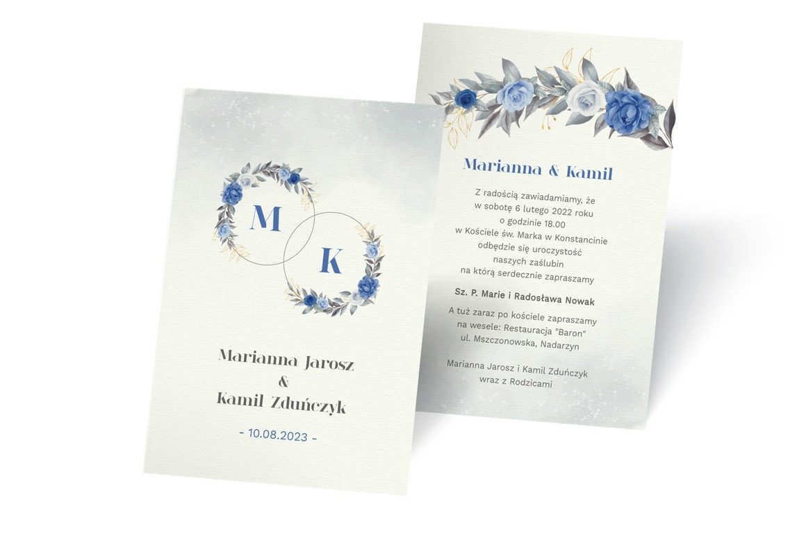 W tonacji niebieskiej, Ślub - Zaproszenia | Prinvit