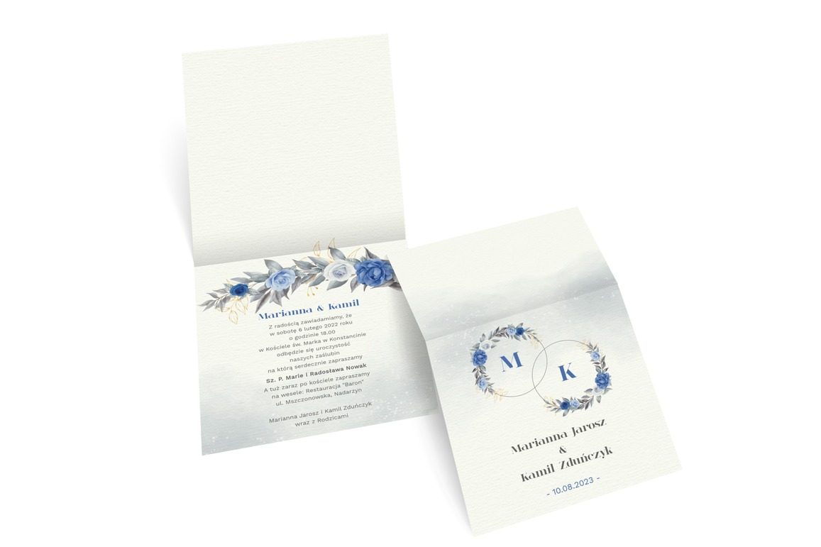 W tonacji niebieskiej, Ślub - Zaproszenia | Prinvit