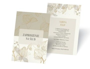 Kwiaty w stylu glamour, Ślub - Zaproszenia | Prinvit