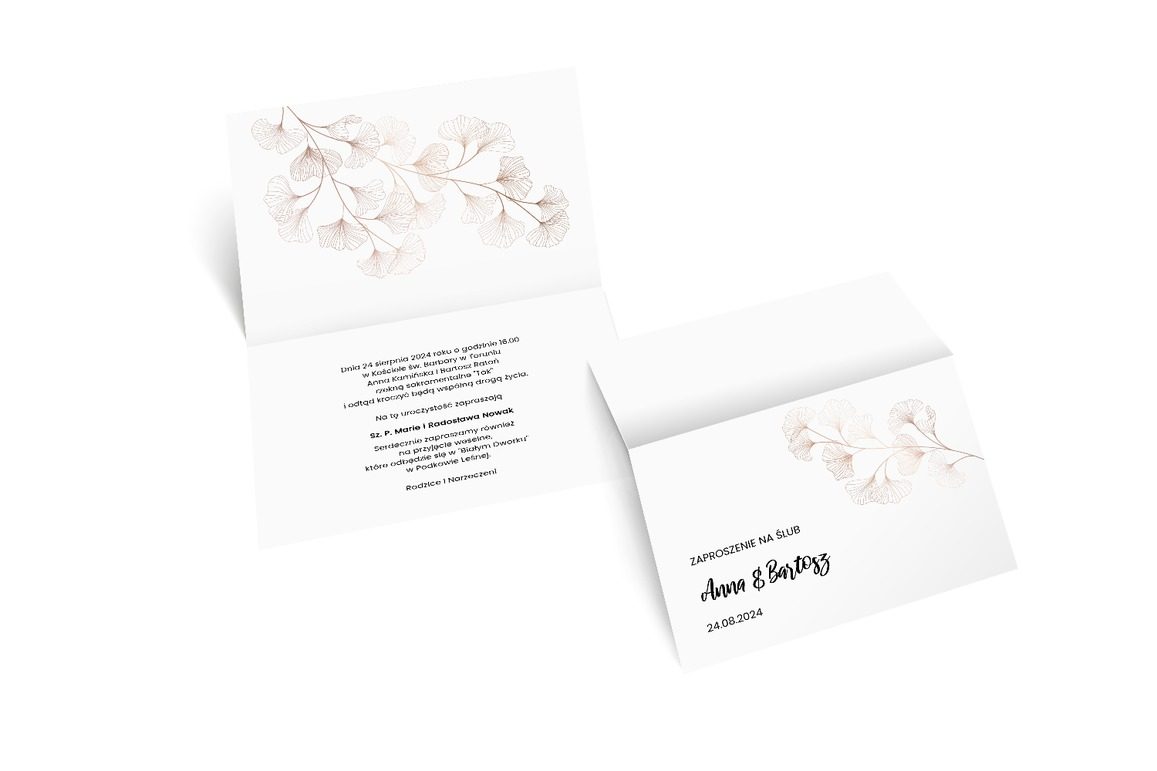Kwiatowy minimalizm, Ślub - Zaproszenia | Prinvit