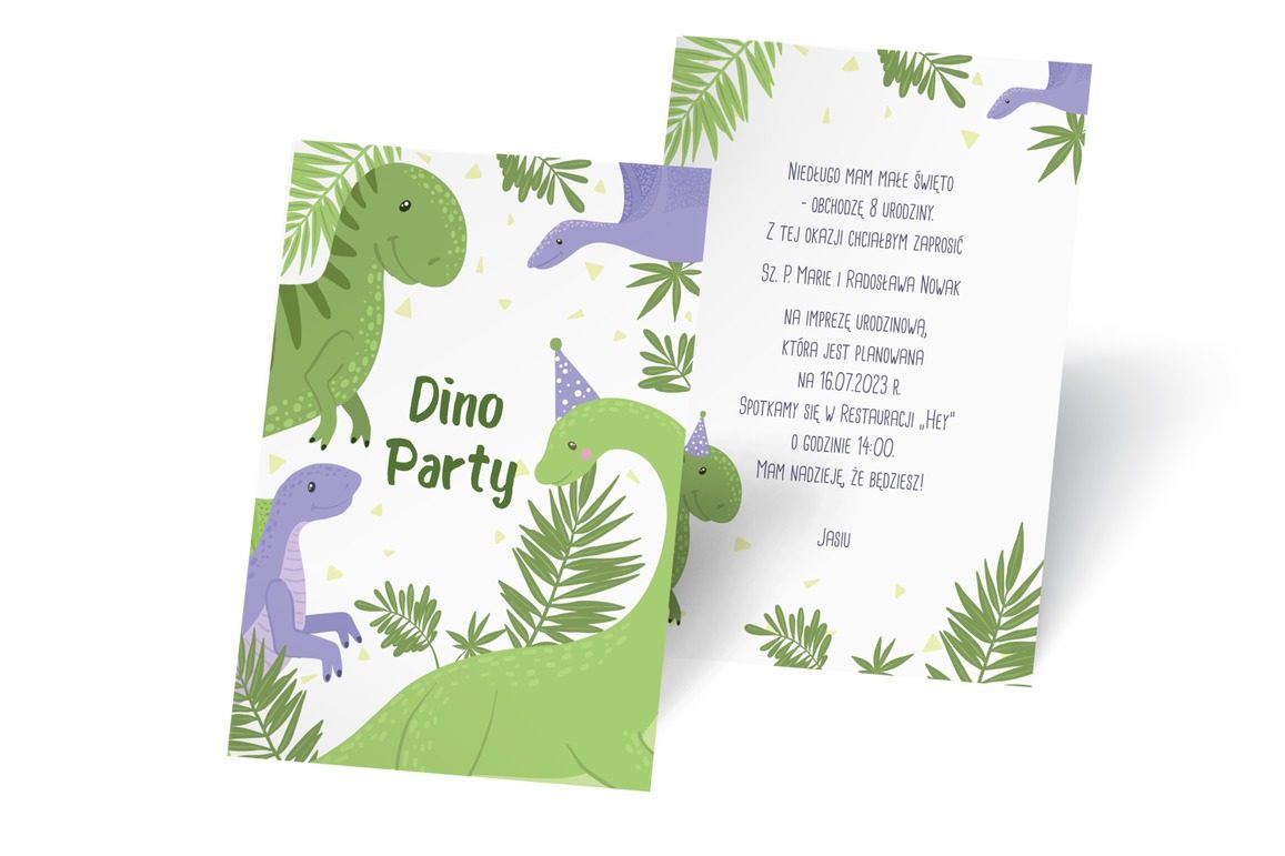 Dzieciaki lubią dinozaury, Urodziny - Zaproszenia | Prinvit