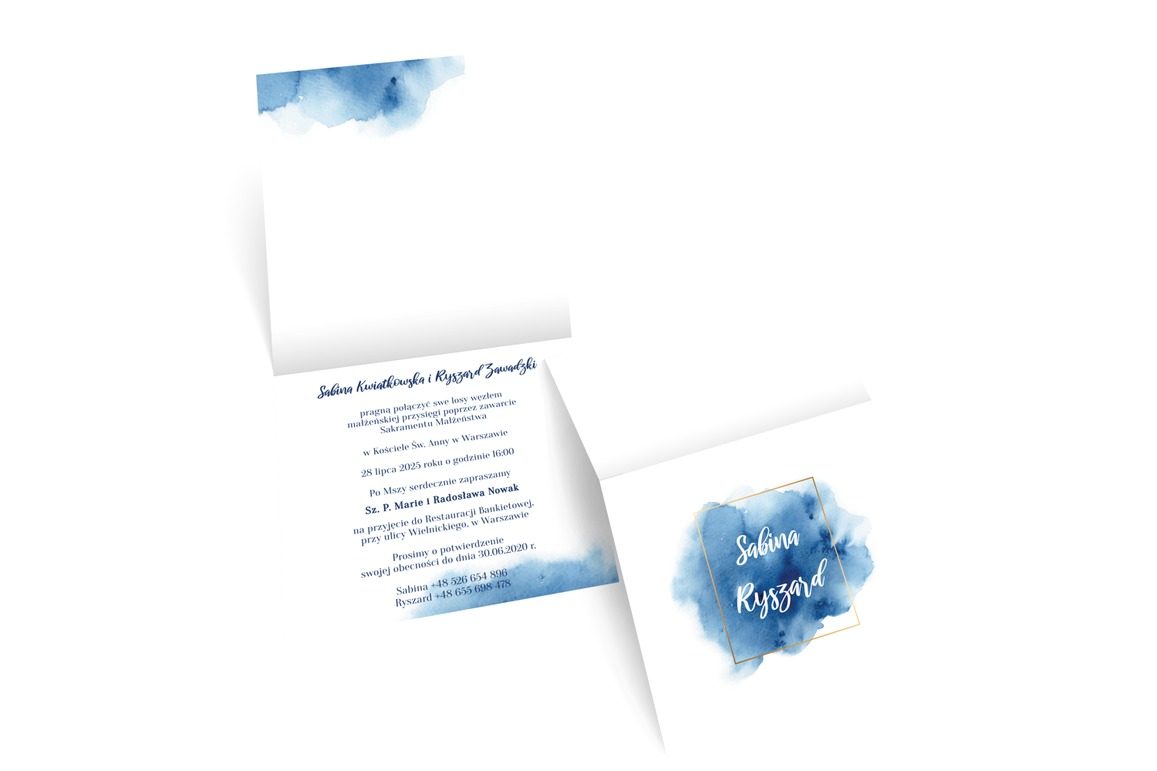 Błękitne rozmarzenie, Ślub - Zaproszenia | Prinvit